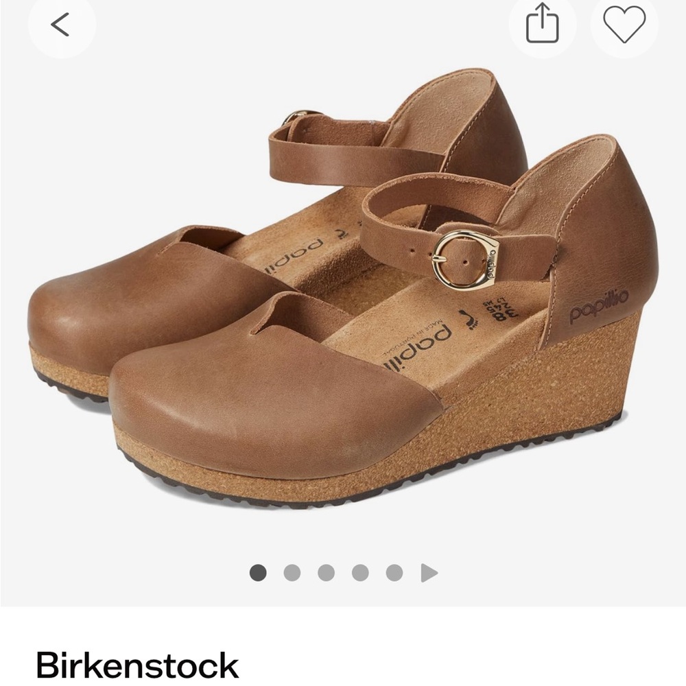 Birkenstock Mary Leather Tan Wedges